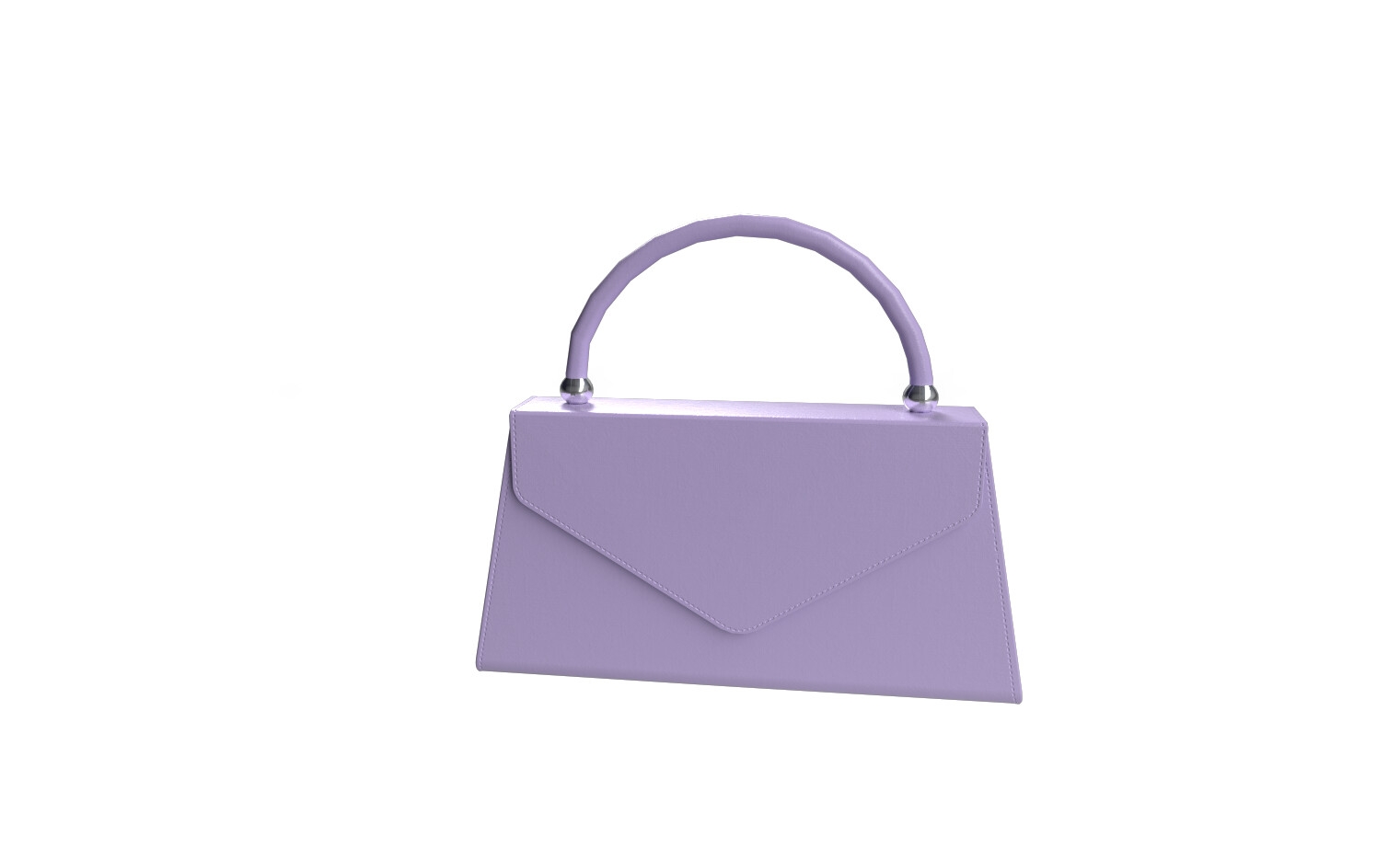 Pastel Leather Clutch with Handle Stylized 3D Fashion Render